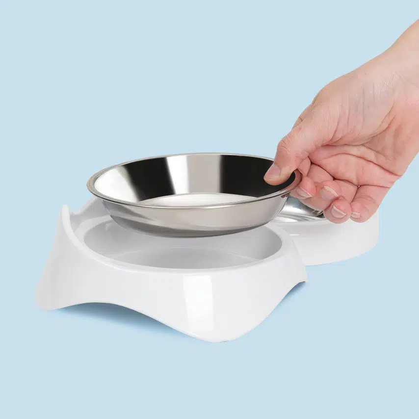 CATIT PIXI BOWL WHITE W.2 SS BOWL