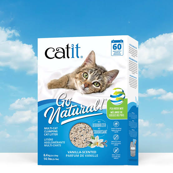 CATIT GO NATURAL MULTI PEA HUSK + BENTONITE CLUMPING VANILLA